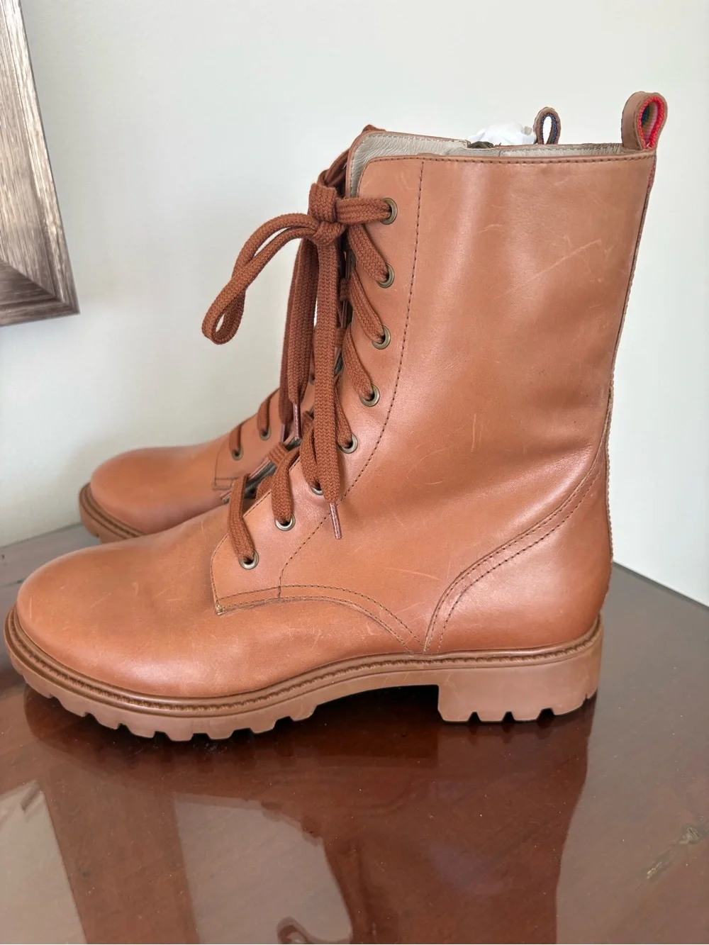 Boden boots NWOB size 41 (9.5) lace up boots lug sole, brown leather